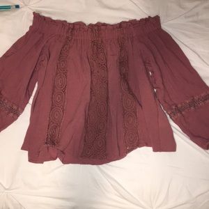 American Eagle Pink off the shoulder top
